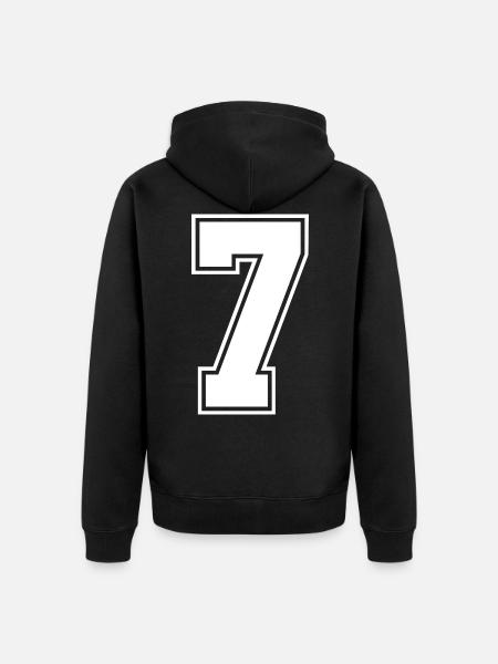 7 Number jersey - Unisex Premium Organic Zip Hoodie - black