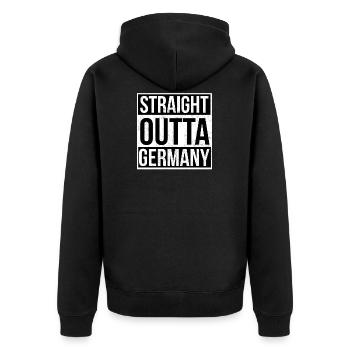 Straight Outta Allemagne - Veste à capuche bio Premium Unisexe - noir - Dos - Nico (187cm)