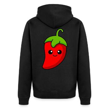 Chilli Comic - Unisex Premium Organic Zip Hoodie - black - Back - Nico (187cm)