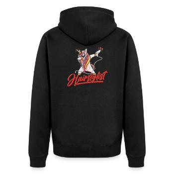 Coiffeur Coiffeur Cadeau Coiffeur Licorne Cheveux - Veste à capuche bio Premium Unisexe - noir - Dos - Nico (187cm)