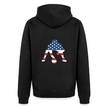 Sport Us Flag Flag Football - Unisex Premium Bio Zip Hoodie - Schwarz - Hinten - Nico (187cm)