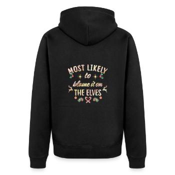 plus susceptibles de blâmer les elfes - Veste à capuche bio Premium Unisexe - noir - Dos - Nico (187cm)