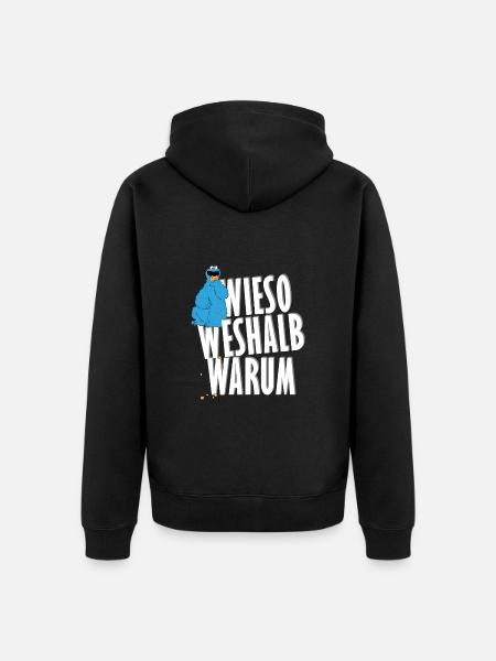 Sesame Street Cookie Monster - Unisex Premium Organic Zip Hoodie - black