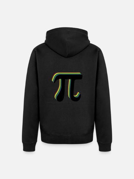 Math Pi symbol Pi - Unisex Premium Organic Zip Hoodie - black