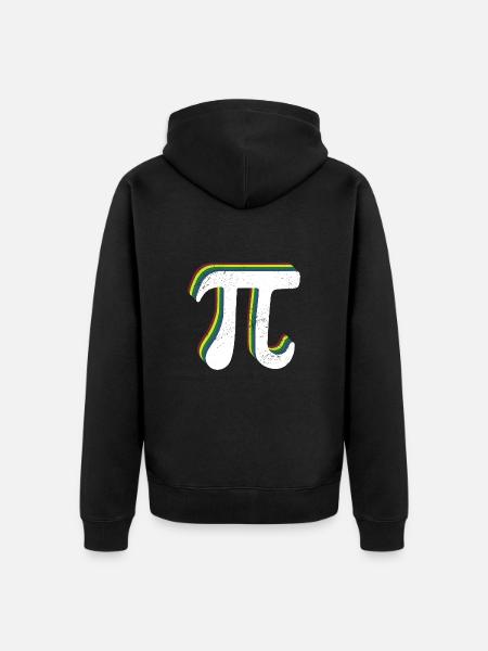 Math Pi symbol Pi - Unisex Premium Organic Zip Hoodie - black