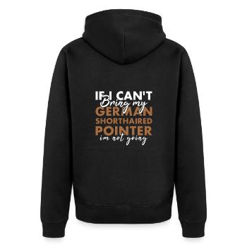 Bring My German Shorthaired Pointer I'm Not Going - Unisex Premium Bio Zip Hoodie - Schwarz - Hinten - Nico (187cm)