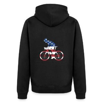 Sport Us Drapeau Cyclisme - Veste à capuche bio Premium Unisexe - noir - Dos - Nico (187cm)