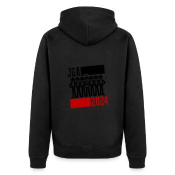 Junggesellenabschied Jga 2024 - Unisex Premium Bio Zip Hoodie - Schwarz - Hinten - Nico (187cm)