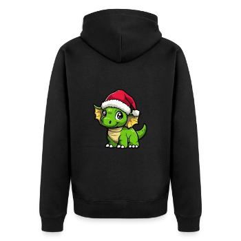 Dinosaure tricératops Noël mignon - Veste à capuche bio Premium Unisexe - noir - Dos - Nico (187cm)