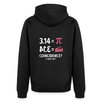 Math 3,14 = Pie - Coincidence? (I Think Not) Pi - Unisex Premium Bio Zip Hoodie - Schwarz - Hinten - Nico (187cm)