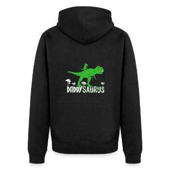 Daddysaurus Dinosaur Dad - Veste à capuche bio Premium Unisexe - noir - Dos - Nico (187cm)