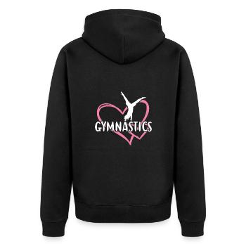 Sport Heart Gymnastics - Unisex Premium Bio Zip Hoodie - Schwarz - Hinten - Nico (187cm)