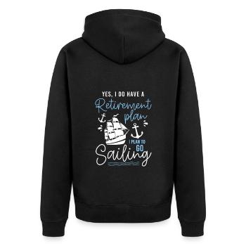 Sailing Ship Sailor Sail - Unisex Premium Organic Zip Hoodie - black - Back - Nico (187cm)