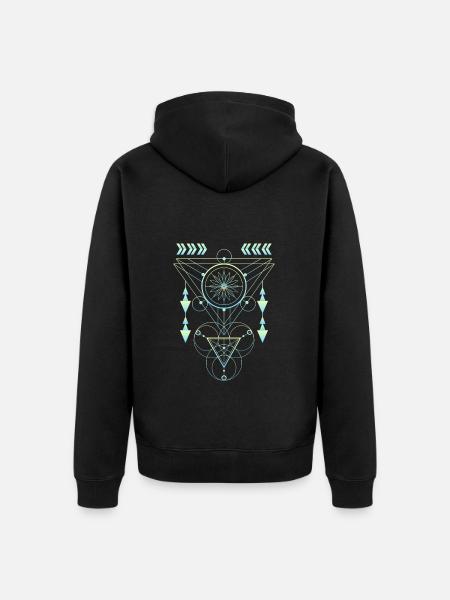 Symbol Superstition Element Faith - Unisex Premium Organic Zip Hoodie - black