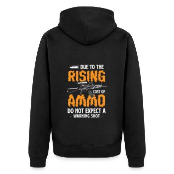 Waffen Gewehr Waffenbesitzer - Unisex Premium Bio Zip Hoodie - Schwarz - Hinten - Nico (187cm)