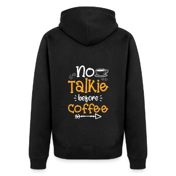 Coffee Bean Energy Early Riser Drink - Unisex Premium Organic Zip Hoodie - black - Back - Nico (187cm)