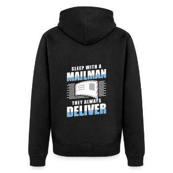 Post Mail Letter Carrier - Unisex Premium Organic Zip Hoodie - black - Back - Nico (187cm)