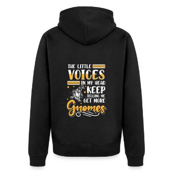 Zwerg Garten Kobold - Unisex Premium Bio Zip Hoodie - Schwarz - Hinten - Nico (187cm)