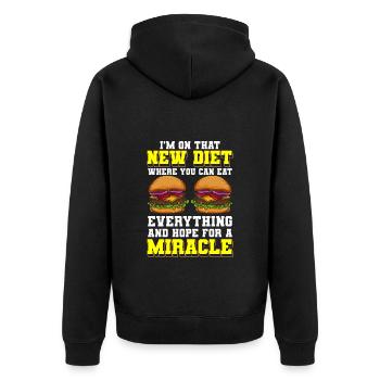 Buffet Menü Mahlzeit Köstlichkeiten - Unisex Premium Bio Zip Hoodie - Schwarz - Hinten - Nico (187cm)