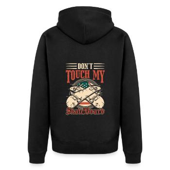 Nur Gucken Meins Einzelkind - Unisex Premium Bio Zip Hoodie - Schwarz - Hinten - Nico (187cm)