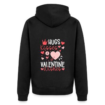 Valentine's Day Couple Relationship - Unisex Premium Organic Zip Hoodie - black - Back - Nico (187cm)