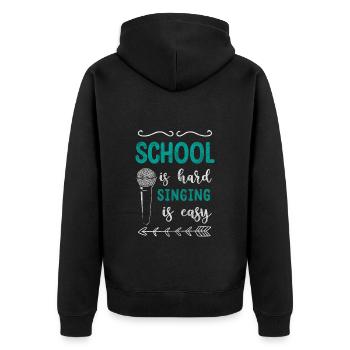 Sänger Leidenschaft Musikalisch - Unisex Premium Bio Zip Hoodie - Schwarz - Hinten - Nico (187cm)