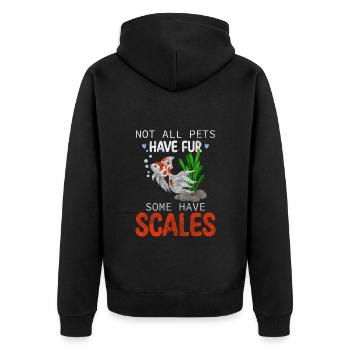 Fish farming - Unisex Premium Organic Zip Hoodie - black - Back - Nico (187cm)