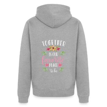 Relationship Romance Kiss Partner - Unisex Premium Organic Zip Hoodie - heather grey - Back - Nico (187cm)