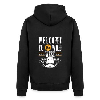 Western Bandit Rodeo - Unisex Premium Organic Zip Hoodie - black - Back - Nico (187cm)