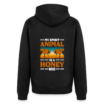 Honey Bees Animal Welfare - Unisex Premium Organic Zip Hoodie - black - Back - Nico (187cm)