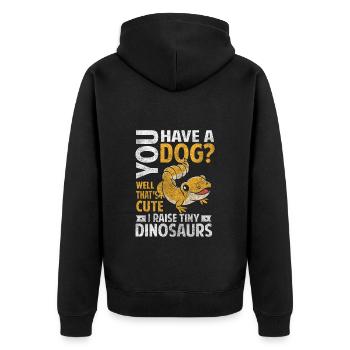 Geckos Tropisch Terraristik - Unisex Premium Bio Zip Hoodie - Schwarz - Hinten - Nico (187cm)