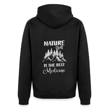 Baum Wandern Umweltschutz Forstwirt - Unisex Premium Bio Zip Hoodie - Schwarz - Hinten - Nico (187cm)