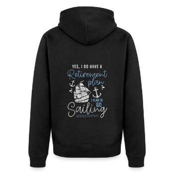 Segeln Boot Nautik See - Unisex Premium Bio Zip Hoodie - Schwarz - Hinten - Nico (187cm)