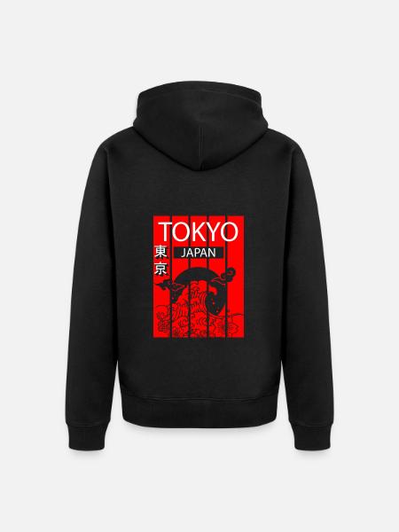 Tokyo Manga City Art - Unisex Premium Organic Zip Hoodie - black