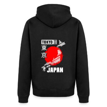 Tokyo World Tour Aventure - Veste à capuche bio Premium Unisexe - noir - Dos - Nico (187cm)