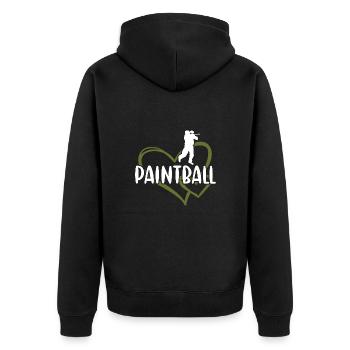 Sport Heart Paintball - Unisex Premium Bio Zip Hoodie - Schwarz - Hinten - Nico (187cm)