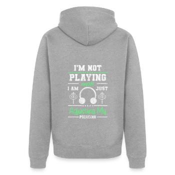 Piercing Art Piercing Studio - Veste à capuche bio Premium Unisexe - gris chiné - Dos - Nico (187cm)