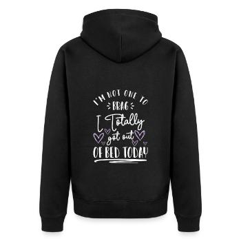 Sleep, slumber, relaxation, rest - Unisex Premium Organic Zip Hoodie - black - Back - Nico (187cm)