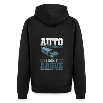 Car mechanic, mechanic, tool, hobbyist - Unisex Premium Organic Zip Hoodie - black - Back - Nico (187cm)