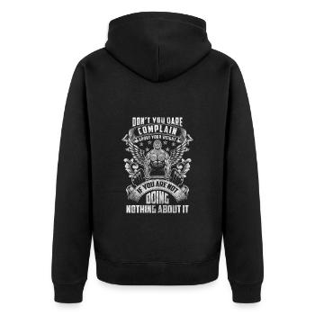 Entraîneur de fitness Workout Muscle Building Studio - Veste à capuche bio Premium Unisexe - noir - Dos - Nico (187cm)