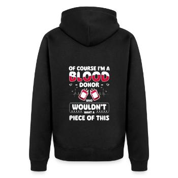 Blood Donation Together Volunteering - Unisex Premium Organic Zip Hoodie - black - Back - Nico (187cm)