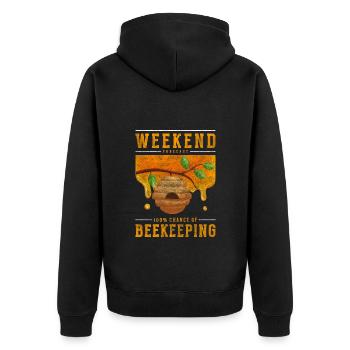 Bienenzüchter Honigwabe Insekt Imkerei - Unisex Premium Bio Zip Hoodie - Schwarz - Hinten - Nico (187cm)