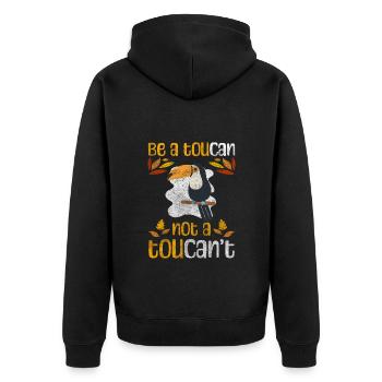 Vogel Tier Schnabel - Unisex Premium Bio Zip Hoodie - Schwarz - Hinten - Nico (187cm)