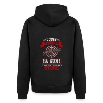 Schützenverein Gewehr Jagen Schützenkönig - Unisex Premium Bio Zip Hoodie - Schwarz - Hinten - Nico (187cm)