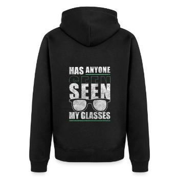 Glasses Opticians Face Jewelry - Unisex Premium Organic Zip Hoodie - black - Back - Nico (187cm)