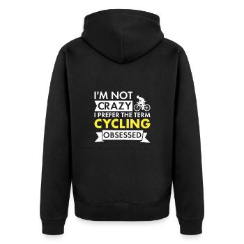 Sport Je ne suis pas fou de cyclisme - Veste à capuche bio Premium Unisexe - noir - Dos - Nico (187cm)