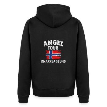 KNARRLAGSUND Angel Tour Norvège personnalisable - Veste à capuche bio Premium Unisexe - noir - Dos - Nico (187cm)