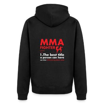 Sport Fighter Definition MMA - Unisex Premium Bio Zip Hoodie - Schwarz - Hinten - Nico (187cm)