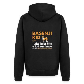 Chien Basenji Kid Définition - Veste à capuche bio Premium Unisexe - noir - Dos - Nico (187cm)