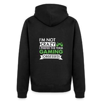 Gamer Je ne suis pas fou de jeu - Veste à capuche bio Premium Unisexe - noir - Dos - Nico (187cm)